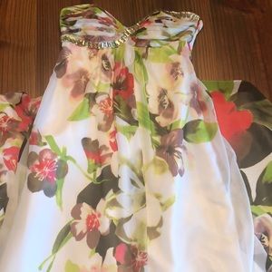 Floor length floral formal dress